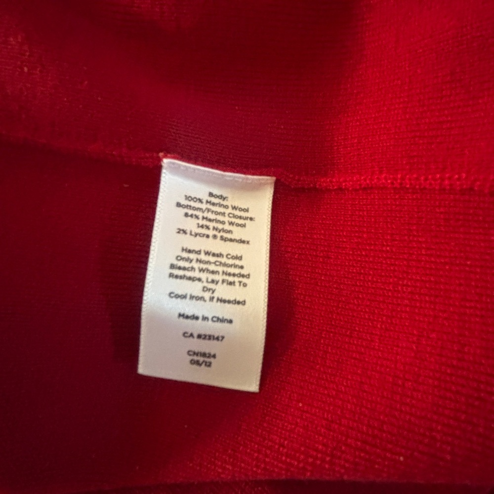 Talbots Deep Red Faux-Wrap Knit Blouse - Picture 6 of 6